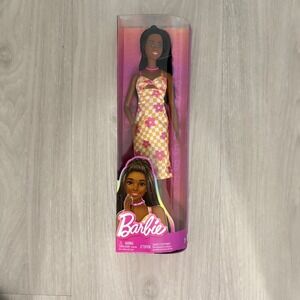 Barbie Fashionistas 223 Doll Black Hair Flower Dress Playtime Fashion Toy Gift